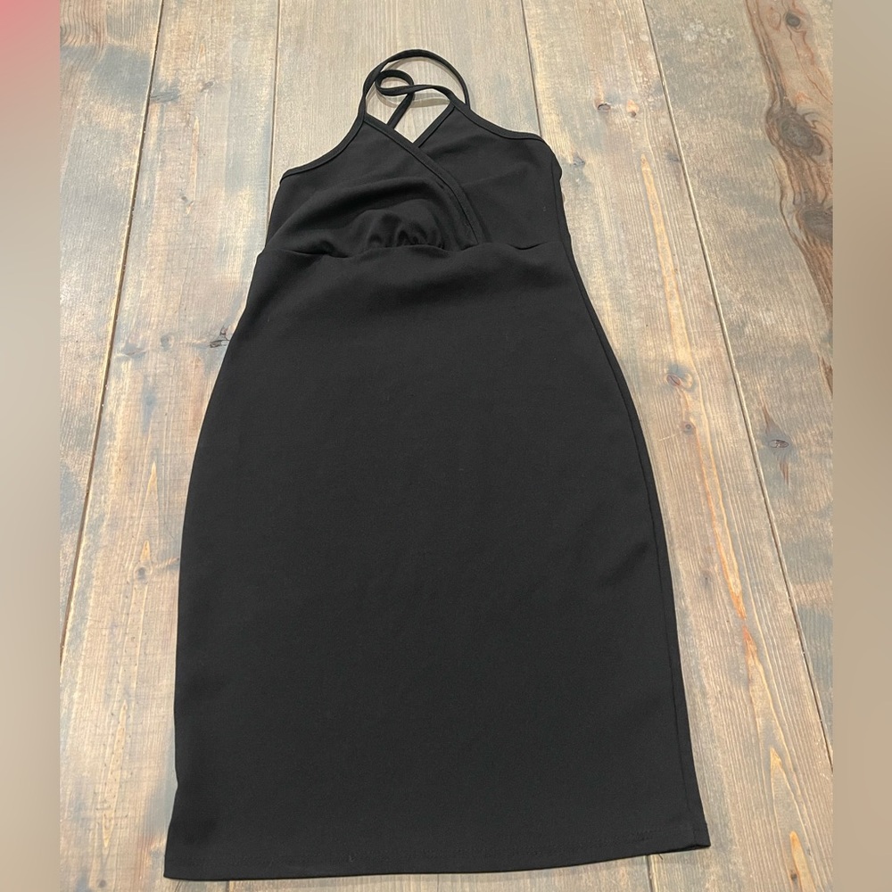 Lizabell Made In USA Women’s Juniors Black Halter Sheath Bodycon Sexy Dress Sz:S